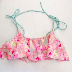VS PINK Flounce Front Bikini Top
